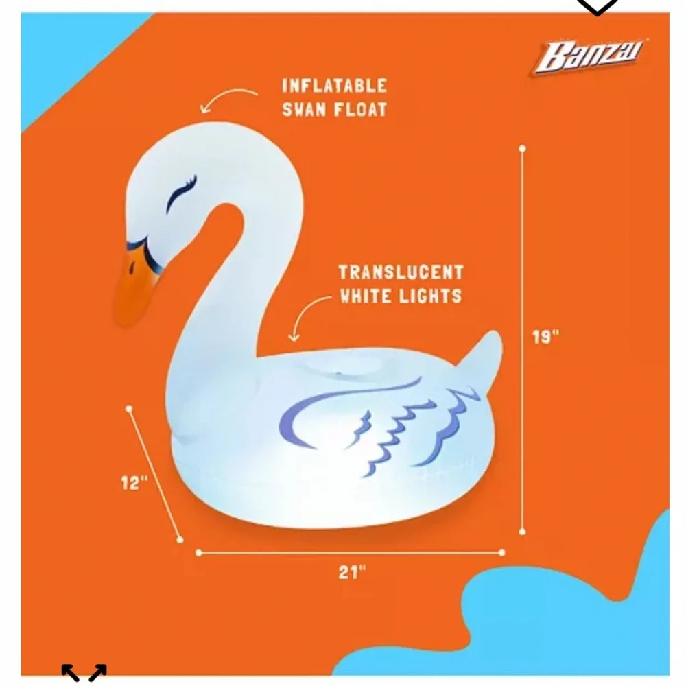 Banzai Party Lumi Bright Party Swans - 2 Count